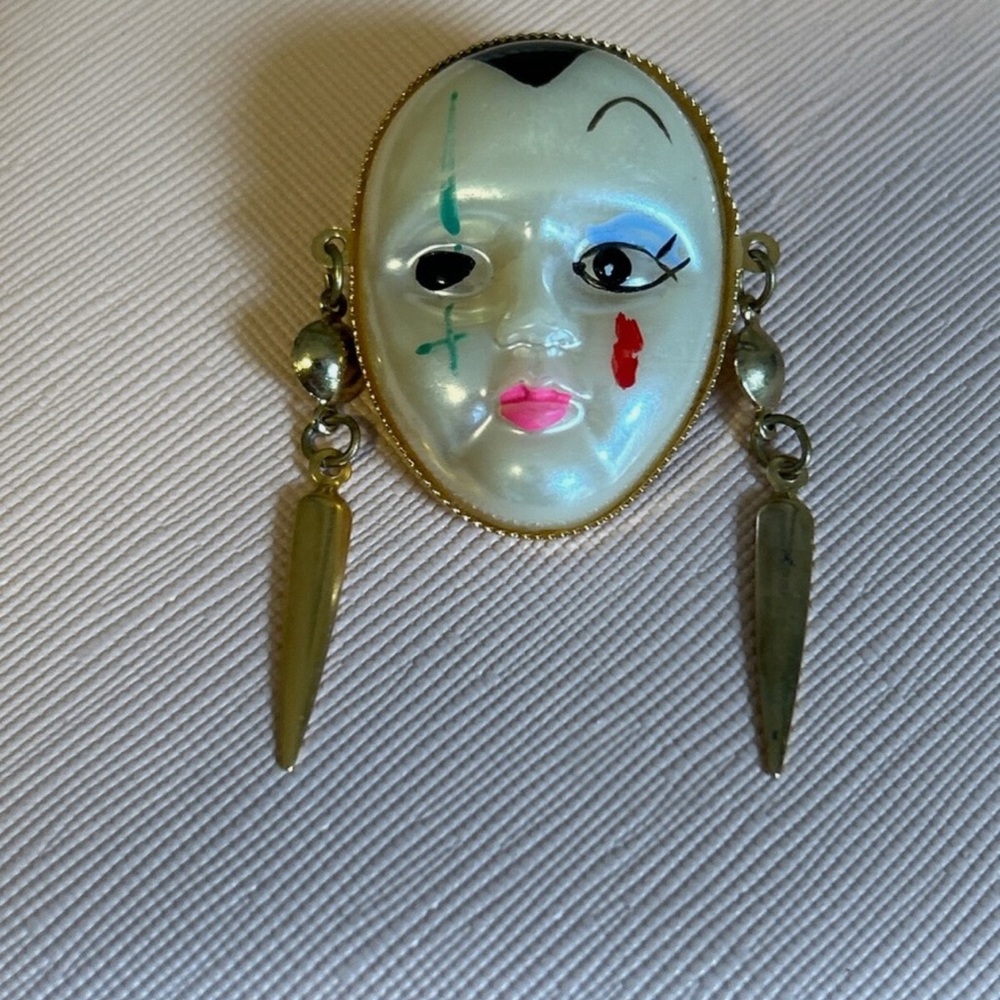 Vintage Mask Brooch